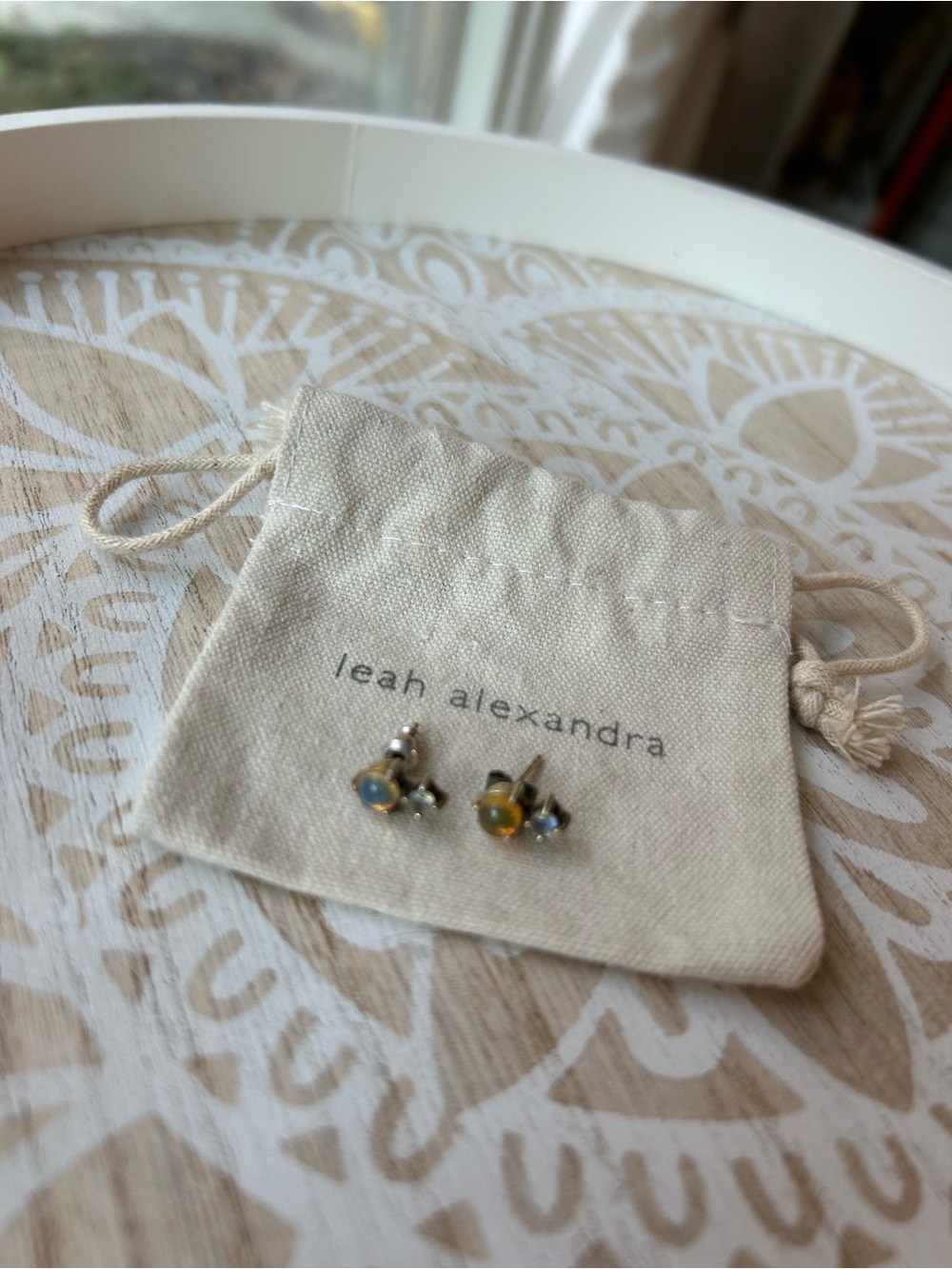 Leah Alexandra fire opal Gem Stud Earrings